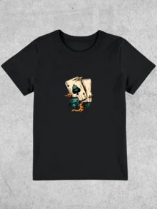 Women's Tumblr T-Shirt Baby Look Playing Cards Style - SPECIAL LAUNCH - 黑色 - 查看 2