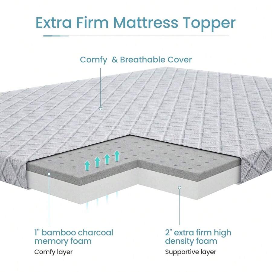 Firm Mattress Topper King Size 4 Inch Extra Firm Cooling Pain