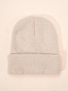 1 件婴儿纯色针织帽，Y2K 风格，儿童户外防寒休闲百搭冬帽，适合日常通勤 - 純色 - 查看 18