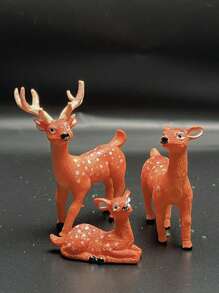 3pcs/5 Pcs Retro Imitation Deer Antlers Reindeer Tree Statue Decorations Colorful Resin Mini Deer Statues Mini Tree Ornaments Crafts Very Suitable For Decoration And Display Best Gifts Birthday