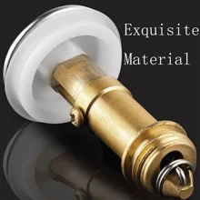 NetHong Bathroom Pop Up Basin Waste Chrome Sink Easy Push Button Click Clack Plug Kit UK - Gold - View 9