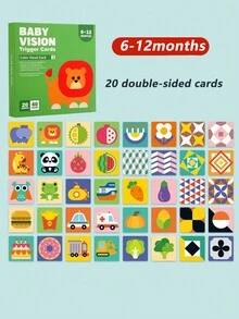 1 张高对比度婴儿抽认卡黑白卡，新生儿大脑发育玩具，视觉刺激学习活动卡，20 张 40 页益智婴儿礼物（黑白和彩色）学校、学生、文具、学校用品 - 彩色 - 查看 15