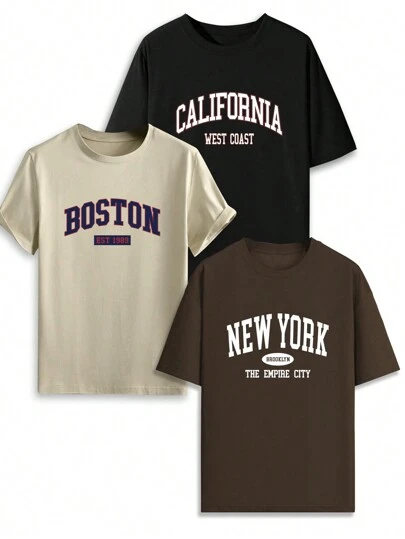 3件套男士休闲宽松短袖T恤