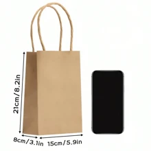 35 piezas/10 piezas/1 pieza Bolsa de papel de cuero de vaca natural con asa, bolsa de compras de papel marrón suelto, bolsa de regalo para boda, cumpleaños, fiesta, precio de compra, bolsa minorista, bolsa artesanal para pequeños negocios, bolsa para dulces, bolsa para aperitivos, adecuada para manualidades, adecuada para Acción de Gracias, Pascua, Navidad, floristerías, centros comerciales.