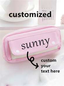 1pc Customizable Simple Pencil Case, Portable Large Capacity Student Stationery Box, Multi-Functional Pencil Pouch Back To School,Back To School,School Supplies - Multicolor - View 21