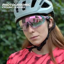 KAPVOE New Pink Photochromic Cycling Glasses MTB Bicycle Riding Glasses Men Women Running Eyeglasses Outdoor Sport Hiking Travel Golf Fashion Glasses Accessories Bicycle Night Riding Glasses - Multicolor - View 3