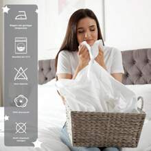 Nordqueen Fitted Sheet, 100% Cotton, Fitted Sheet, Jersey Sheet, Suitable For Mattresses Up To 25 Cm High, Made In Turkey. - trắng - Xem 7