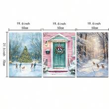 1/3 đồ trang trí Giáng sinh Tranh in Canvas Phong cảnh rừng mùa đông Nghệ thuật treo tường Trang trí Giáng sinh Trang trí ngày lễ Cây thông Noel Không có khung - Nhiều màu - Xem 11