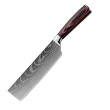 1pc/10pcs High-Carbon Stainless Steel Damascus Pattern Chef Knife Set, Western Style Cooking Utility Knives - Multicolor - View 13
