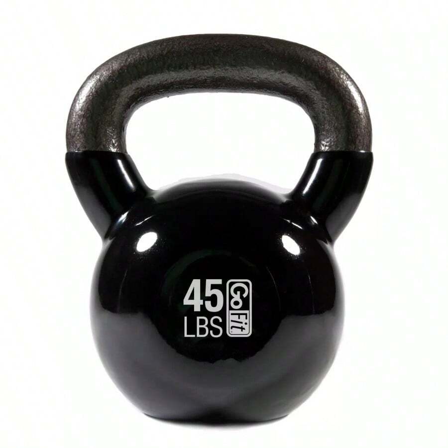 Classic PVC Kettlebell With DVD And Training Manual Black 45lbs for