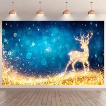 1 件金色箔鹿圣诞主题背景，适合 1 岁生日摄影、摄影工作室道具挂布 - 彩色 - 查看 9