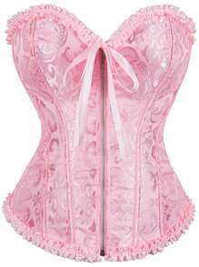 Zippered Corset Palace Style Corset With Boning To Shape Waist And Push Up Bust, Sexy Jacquard Shapewear Top, Suitable For Wearing With A Dress, Christmas Top