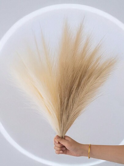 5/15Pcs Grama artificial de pampas, flor falsa fofa, bege, marrom, grama artificial de pampas para decoração de casa de fazenda, para decoração boêmia, decoração de flores artificiais de pampas falsas, decoração de sala de enchimento de vaso, peças centrais de casamento