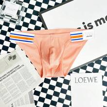 Thời trang Khâu Sọc Thiết kế Khác biệt Sở thích Nam Vải ren Quần lót sừng cao cấp Đồ lót gợi cảm - trái cam - Xem 7