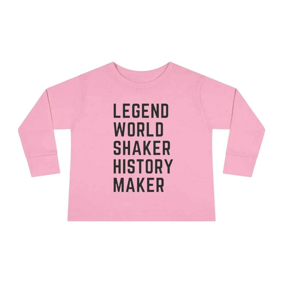 History Maker Toddler Long Sleeve Tee - Hồng - Xem 1