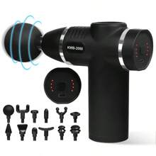 1pc Portable Deep Tissue Massage Gun With 12 Heads,USB Rechargeable, Deep Tissue Percussion Electric Muscle Massager