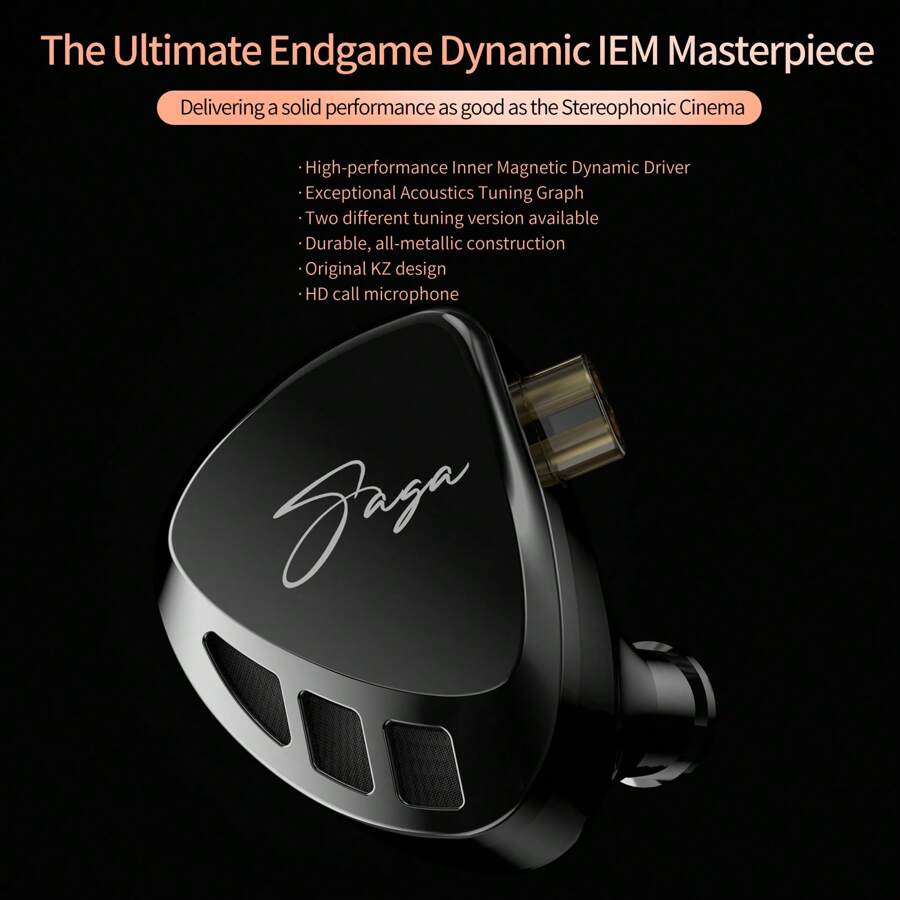 KZ KZ Saga Wired Earphone HIFI High Performance Metal Bass Improved 3