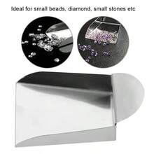 1pc Stainless Steel Jewelry Scoop - Mini Square Beading Scoop, Crafted Jewelry Scoop, Suitable For Round & Asymmetrical Beads