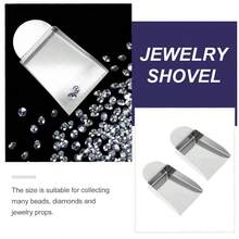 1pc Stainless Steel Jewelry Scoop - Mini Square Beading Scoop, Crafted Jewelry Scoop, Suitable For Round & Asymmetrical Beads