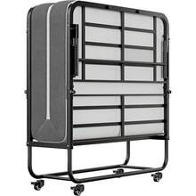 Twin Folding Bed With Mattress, 75" X 38" Folded Bed, Rollaway Bed Guest Bed Portable Foldable Extra Bed For Adults, Fold Up Bed With 5" Memory Foam Mattress, Space-Saving Sturdy Metal Frame - 1 - 查看 1