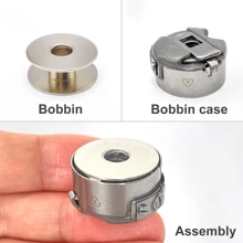 Zestaw 26 szpulek, w tym 24 metalowe szpulki i 2 bębenki do przemysłowych maszyn do szycia, z przenośną torbą do przechowywania, częściami do szycia i zestawem akcesoriów narzędziowych - wielobarwność - Zobacz 5