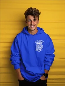 Floral Skull Rock Streetwaer Oversized Sweatshirt 0241 NERD VEST - Xanh đậm - Xem 3