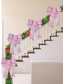 6pcs-Christmas Wreath Bows For Holiday Decorations, Suitable For Large Gifts, Great For Christmas Tree Hanging And Holiday Decorations,Holiday Arrangement Wreath DIY Garland Holiday Decor Winter Greenery,Winter Holiday Xmas Wreath Garland Home Garden Party Decoration,Christmas Tree Decorations,Xmas Decorations,Christmas Tree Decoration,Christmas Table Decorations - Pink - Pink - View 5