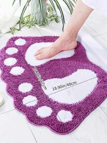 1 stuk creatieve asymmetrische zachte absorberende antislipmat, pootvormige badmat, badkamer/woonkamer/slaapkamer/hal vloermat, badkamerdecoratie, badkameraccessoires, terug naar school