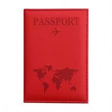 1pc Customized Name Travel Essentials,Popular Plain Skin Pu Passport Protective Cover, Passport Clip, Plane Ticket Clip, Passport