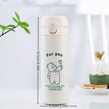 时尚卡通可爱熊真空杯，保温水瓶，送给男朋友/女朋友、妈妈、女儿、姐妹、祖母的绝佳礼物，非常适合户外露营，仅手洗，不含 PVC，椭圆形，非常适合跑步和圣诞节、母亲节、毕业典礼、祖父母节、厨房和餐厅等节日使用 - 小熊水杯 - 查看 15