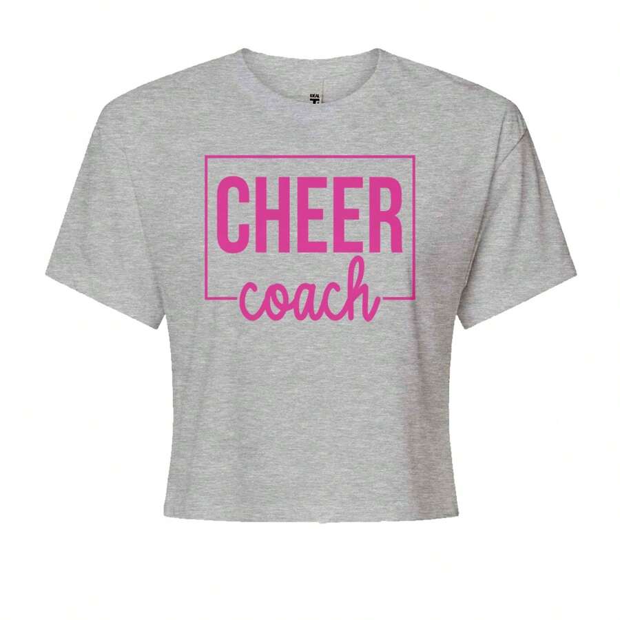 Expression Tees Cheer Coach Cheerleader Cropped TShirt SHEIN USA