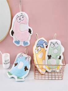 Khăn tay chữ hoạt hình, treo, thấm hút mạnh, nhanh khô, dùng tại nhà không rụng, khăn tay trẻ em/vải lau phòng tắm dày - nhiều màu - Xem 3