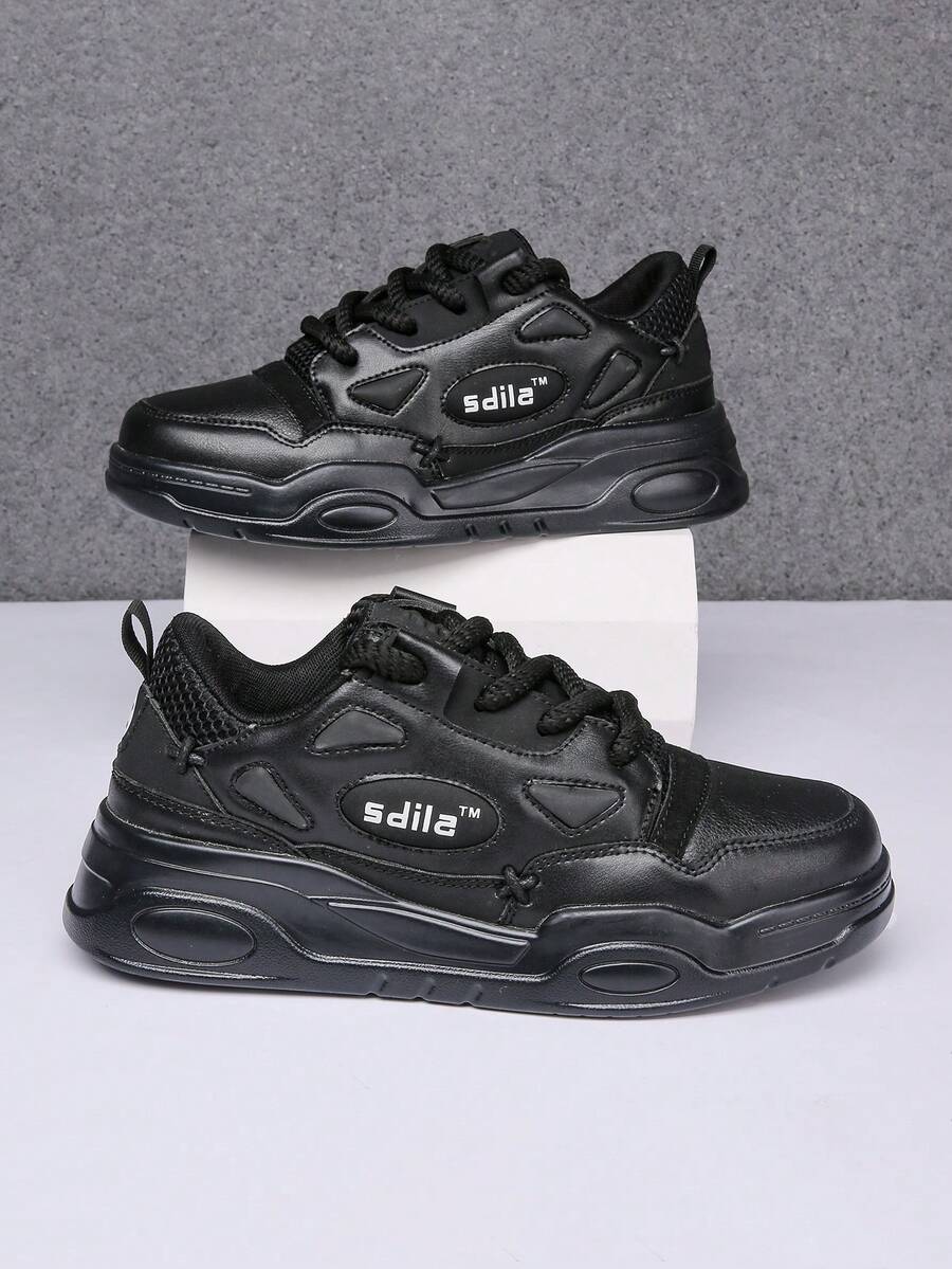 1 Đôi Giày Thể Thao Đế Dày Màu Đen Cho Nam, Giày Cặp Đôi Unisex - màu đen - Xem 1