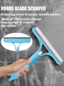 3 合 1 多功能玻璃刮水器，1 把家用窗户双面清洁刷，带喷雾瓶的玻璃刮水器，配有清洁刮刀，非常适合清洁镜子、窗户和汽车 - 包括浴室配件 - 彩色 - 查看 7