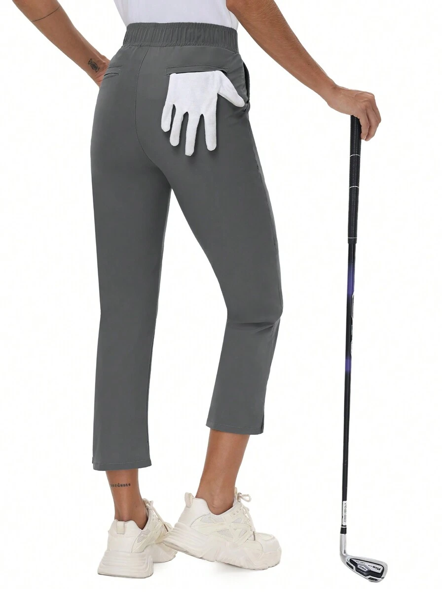 EXARUS Women's Golf Pants 7/8 Stretch Travel Casual Work Ankle Pants Pockets Petite Lightweight Quick Dry
