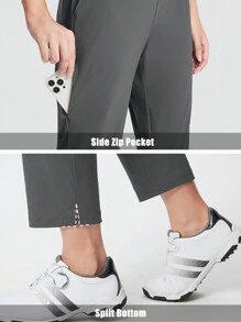 EXARUS Women's Golf Pants 7/8 Stretch Travel Casual Work Ankle Pants Pockets Petite Lightweight Quick Dry - Grey - View 6