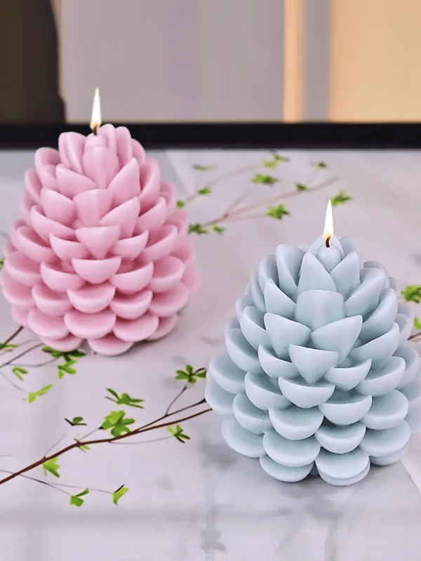 1 pieza Molde de silicona con forma de piña navideña - Plantillas para hacer velas decorativas de Navidad DIY, herramienta de moldeado para decoración festiva del hogar con patrones detallados y diseño de fácil desmoldeo - Adecuado para decoración del hogar, chimenea, sala de estar, decoración central, oficina, regalos del Día de San Valentín, juegos de velas, velas aromáticas, regalos para amigos, regalos para mujeres