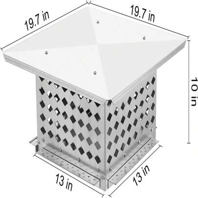 13x24 Inch Chimney Cover, Chimney Rain Caps, Fireplace Chimney Caps For Outside Adjustable Bottom To Fit Existing Clay Flue Tile Sizes