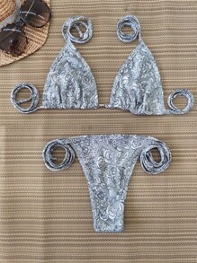 BIKINI STRAP WITH TIE-UP BIAS FINISH - NO PADS - 彩色 - 查看 3