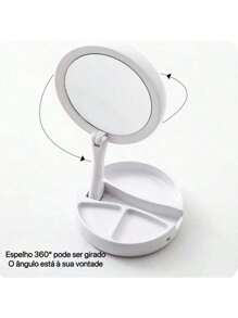 Led Table Mirror With 10x Magnification Led Light Foldable For Makeup Ready For Delivery - trắng - Xem 4