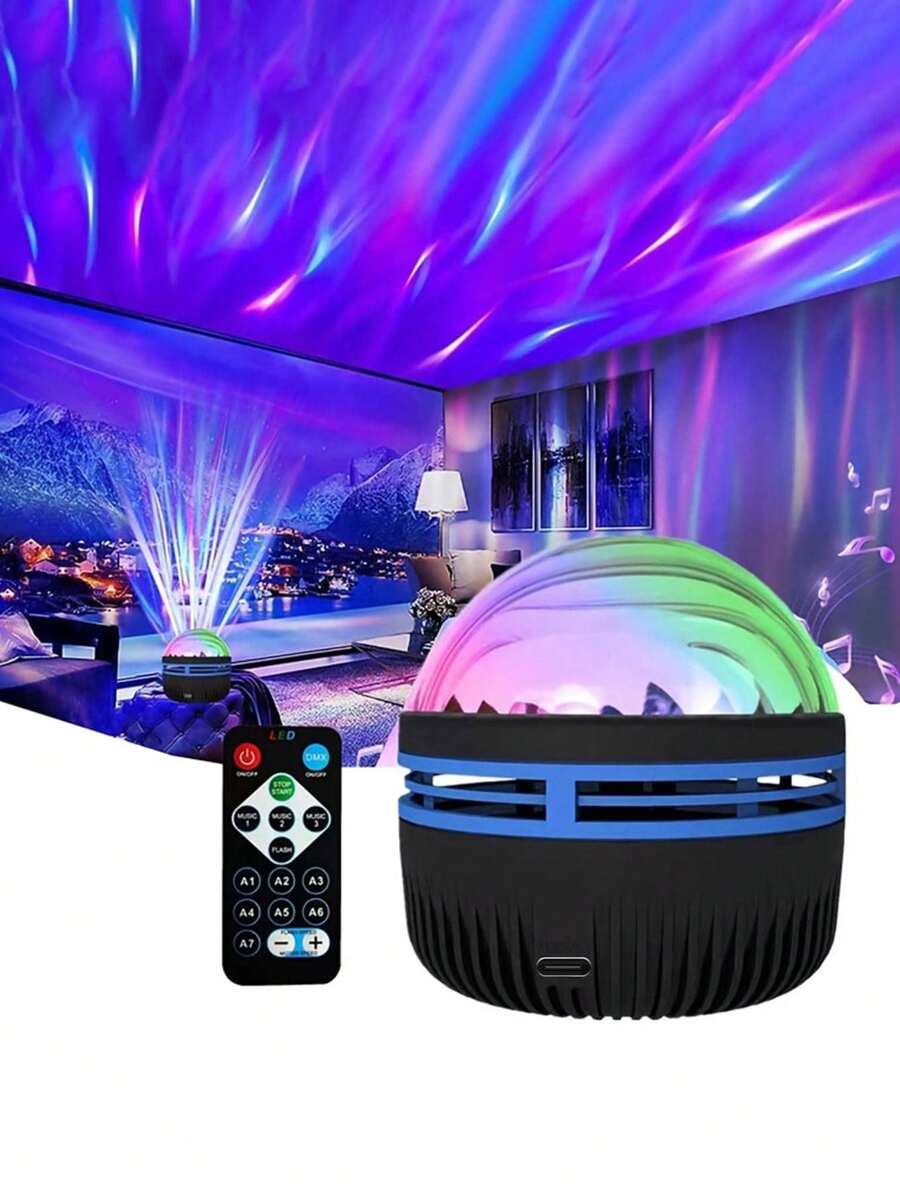 1pc ABS Projection Light, Modernist Adjustable Galaxy Projector For Bedroom, Party - Black - View 1
