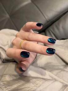 10ml秋冬美白美拉德指甲油2024新款蓝色玻璃珠焦糖琥珀电猫眼凝胶半永久性清漆凝胶可浸泡UV凝胶适用于家庭美甲 - 彩色 - 查看 4