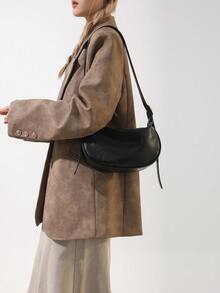 Chic Vintage-Inspired Large Capacity Crossbody Bag - Versatile Faux Leather Dumpling Shoulder Purse For Women, Black - Black - View 4