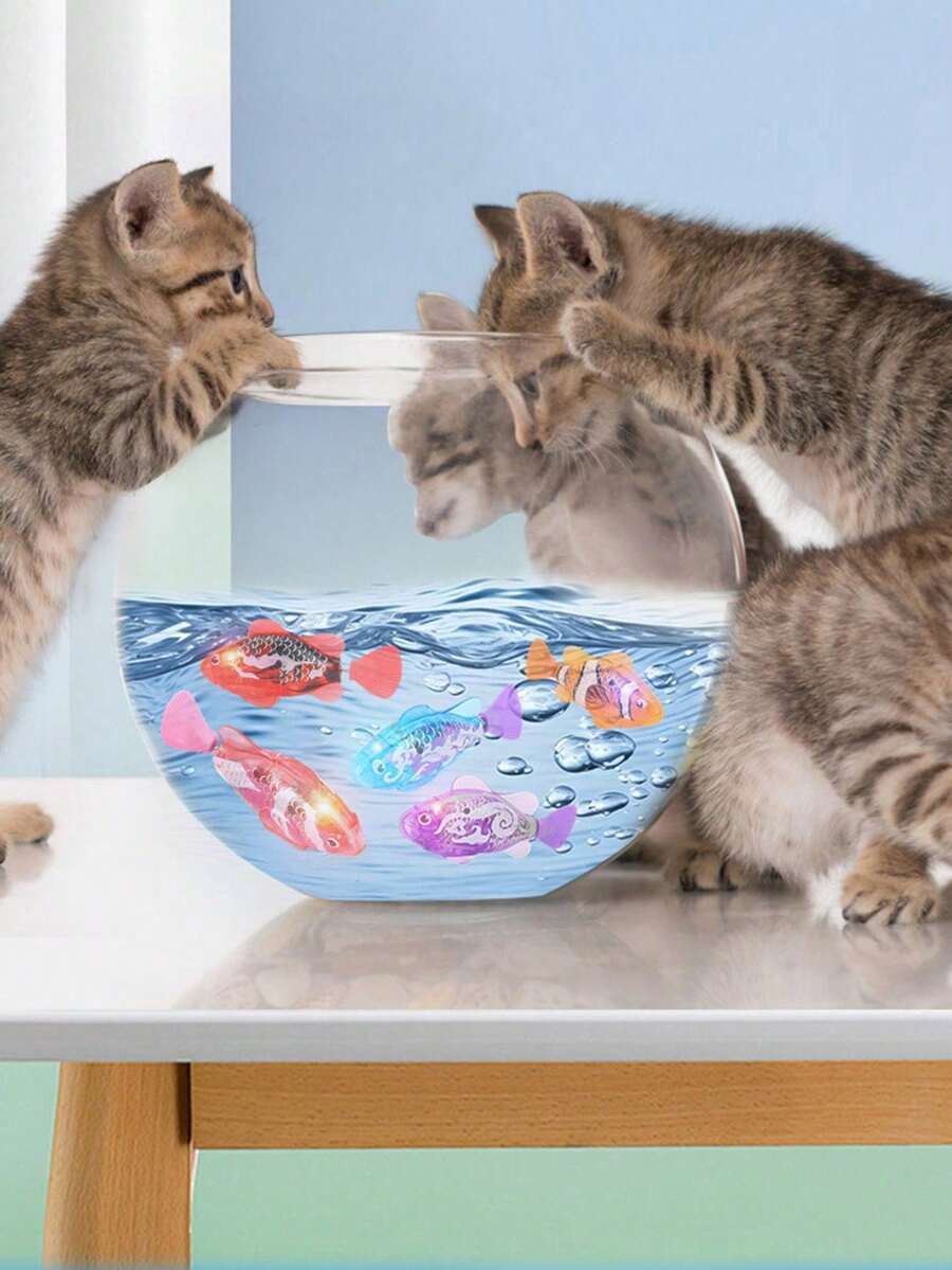 猫咪互动电动鱼玩具游泳机器人带 LED 灯宠物玩具宠物猎人本能宠物玩具猫狗宠物用品 - 彩色 - 查看 1