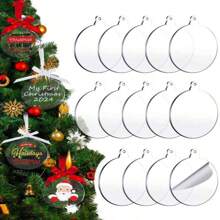 50pcs Round Acrylic Blank Ornaments For DIY Craft, Christmas Tree Hanging Decor, Home Decor, Family Party, Theme Party, Outdoor Garden Decoration,Christmas - Multicolor - View 15