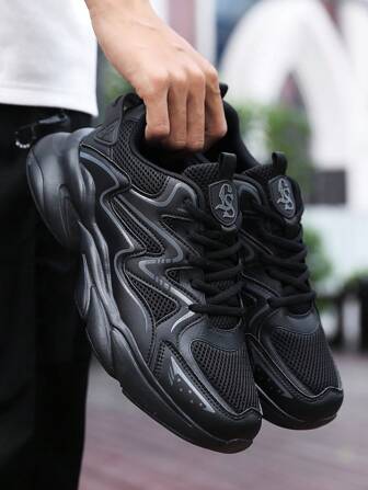 大码男士休闲运动鞋，橡胶鞋底，网眼鞋面，复古厚底运动鞋，透气训练鞋，适合青少年夏季休闲、户外运动、度假旅行、毕业礼物、生日礼服配饰、健身房 2000 年代风格情人节创意