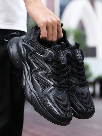 大码男士休闲运动鞋，橡胶鞋底，网眼鞋面，复古厚底运动鞋，透气训练鞋，适合青少年夏季休闲、户外运动、度假旅行、毕业礼物、生日礼服配饰、健身房 2000 年代风格情人节创意