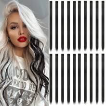 Clip In Hair Extensions 22 Inch 20Pcs/10Pcs Colored Hair Extensions Party Highlights Long Straight Synthetic Hairpieces For Women