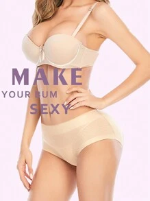 Sports Outdoor 1pc Multicolor Seamless Body Shaping Panties With Sponge Padded, Triangle Cut For Better Butt Lift Gym Accessories