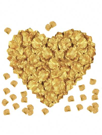 2000片人造丝玫瑰花瓣装饰，黑色玫瑰花瓣，适用于婚礼、派对、万圣节装饰、礼盒填充物、浪漫玫瑰、求婚玫瑰花瓣、金色、婚礼装饰、家居装饰、房间装饰、派对回礼、新娘礼物、生日、毕业典礼、单身派对等多种场合。